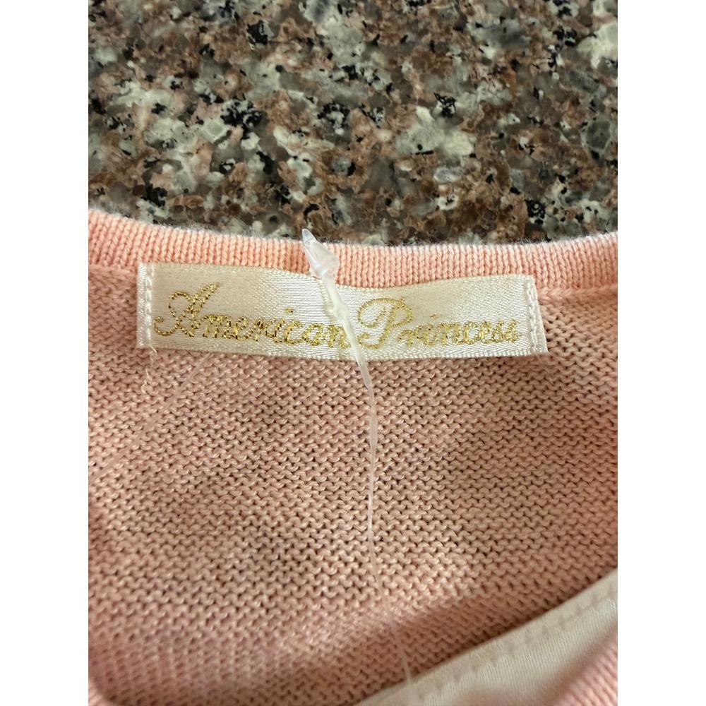 American Princess Dress Set Baby Size 12M Peach Multi Floral Embroidered - Picture 7 of 9